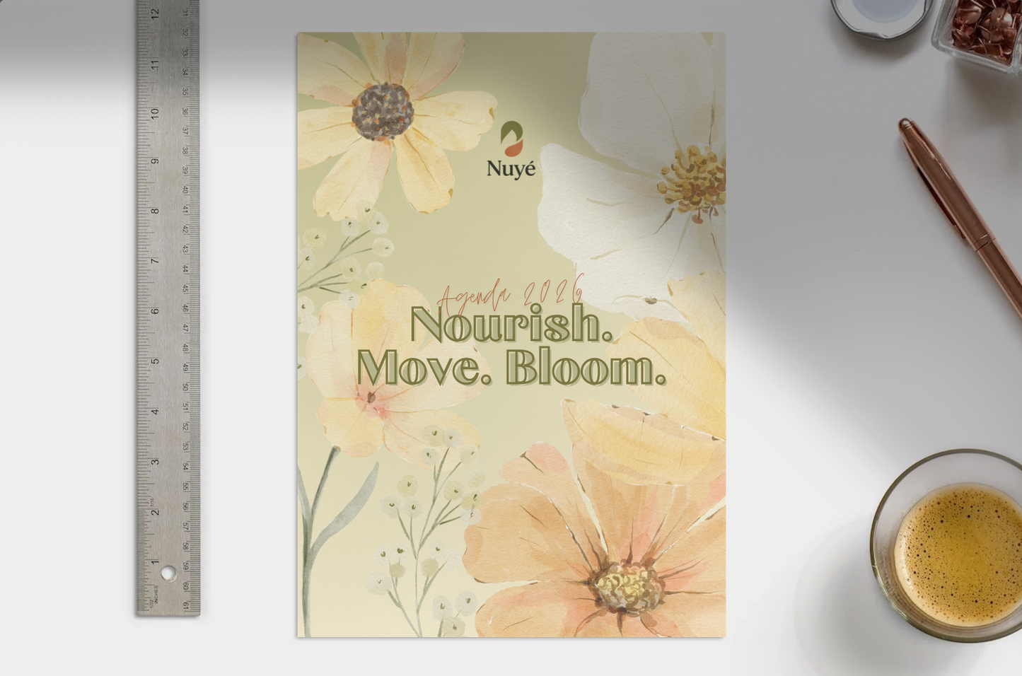 NUYÉ Planner 2026 — Nourish. Move. Bloom.